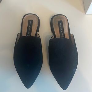 Black suede mules - size 7M